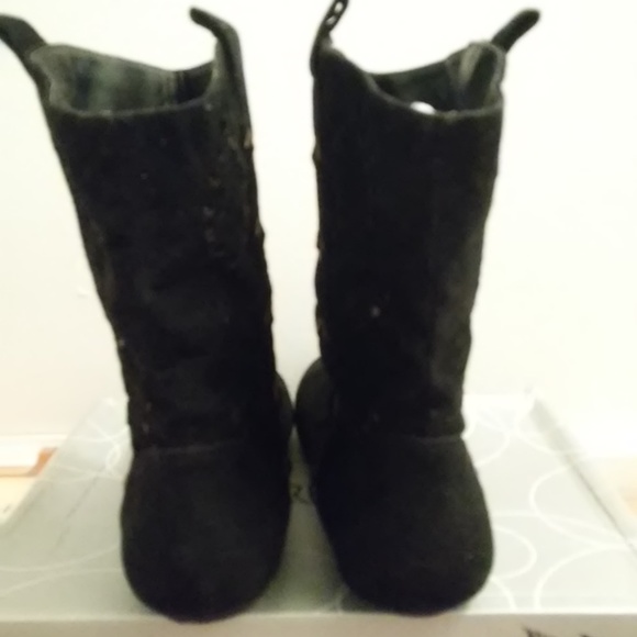 Suede Cowboy Studded Winter Fashion Boots - Picture 5 of 5
